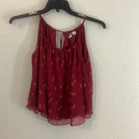 Roxy layered chiffon halter crop top blouse Sz M - Picture 12 of 12